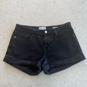 FRAME Le Cutoff Denim Shorts Washed Black - Size 26